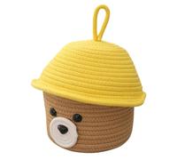 FUNOMOCYA Panier Tressé D'ours en Corde de Coton pour Rangement sur Bureau, Décoration Délicate et Organisation des Jouets la Maison