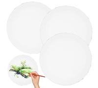 FUNOMOCYA Panneaux de Toile Ronde Lot de 3 20x20cm Stimulant la Créativité en Coton et Lin Cadre Pratique pour Peinture Acrylique et Huile pour Amateurs et Débutants