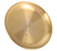 FUNOMOCYA Plaque D'autel Pentagramme en Acier Inoxydable 14cm, Porte-Bougie Décoratif pour Rituels et Décoration Maison, Assiette Ronde Élégante pour Pratiques Spirituelles