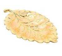 FUNOMOCYA Plateau de Service Feuille en Alliage Doré Moyen, Présentation de Fruits et Bijoux, Style Scandinave, pour Usage Domestique et Commercial, Fonctionnalité de Rangement Variée