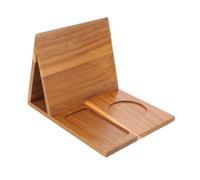 FUNOMOCYA Porte-Livres Triangulaire en Bois Kaki Multifonctionnel avec Support Tasse, Installation Facile pour Table de Chevet ou Bureau, Style Minimaliste Moderne