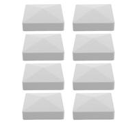 FUNOMOCYA Pyramid Post Caps 8pcs PVC Post Protector for 4 inch Metal Posts, Fences and Decks, Easy No-Tool Installation
