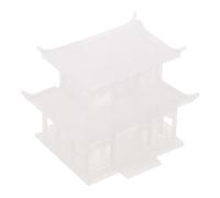 FUNOMOCYA Statue de Mini-pagode Double Couche en Plastique, Ornement Zen | Piliers Sculptés, Montage Facile et Format Compact, pour Bonsaï Terrarium et Scénarios de Maquette Urbaine