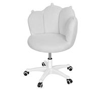 funrautz Chaise Coiffeuse avec Dossier Patte de Chat, Fauteuil Flanelle Douce, 360° Réglable en Hauteur Pivotante, Chaise Bureau Fille, Capacité 113kg, pour Chambre Ou Salon Bureau Beauté Gris Clair