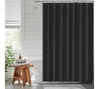 Funria Rideau de douche en PEVA - 180 x 180 cm - Anti-moisissure - Imperméable - Avec 12 anneaux de rideau de douche - Noir