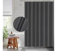 Funria Rideau de douche imperméable en EVA pour salle de bain avec 12 crochets pour salle de bain et cabine de douche Gris foncé 180 x 200 cm