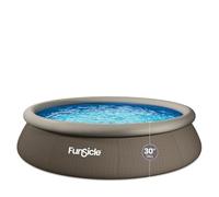 FUNSICLE Piscine Autostable Quickset Designer™ Pool Motif Dark Ø 3,66m | Usage jardin et piscine, extérieur, ø 3,66m x H 76cm, motif dark double rattan, capacité 5450, épurateur RX330 inclus