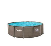 FUNSICLE Piscine Tubulaire Ronde CrystalView Oasis à Hublot - avec Épurateur - Échelle de Sécurité - Bâche de Protection - Ta