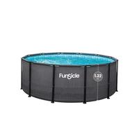 FUNSICLE Piscine Tubulaire Ronde Oasis - avec Épurateur - Échelle de Sécurité - Bâche de Protection - Tapis de Sol et Kit d'E