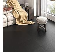 FunStick 30X30CM 15 Dalles PVC Adhesive Sol Noir Carrelage Autocollant Cuisine Salle de Bain Sols Adhesif Dalle PVC Noir Vinyle Sol pour Chambre Corridor Lavable Imperméable Carreaux Adhesif Sols