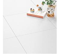 FunStick 30X30CM 15 Dalles Stickers Carrelage Mural Blanc Dalle PVC Adhesive Sols Pour la Rénovation Autocollant Sol 15 Dalles