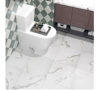 FunStick 30X30CM 30 Dalles de Sol Autocollantes en PVC Effet Marbre Blanc Carrelage Adhesif Mural Étanche Dalle PVC Adhesive Sol 30