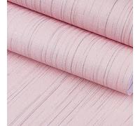FunStick 40CMX6M Papier Peint Adhesif Mural Salon Papier Decoratif Autocollant Meuble Rose Pâle Vinyle Adhesif Chambre Autocollant Mural Enfant Fille Rouleau Adhesif Decoratif Meuble Rose Effet Lin