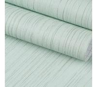 FunStick 40CMX6M Papier Peint Vert Clair Effet Tissu Lin Papier Adhesif pour Meuble Chambre Salle de Bain Vinyle Adhesif Meuble Vert Autocollant Decoratif Mural Salon Armoire Effet Tissu Lin Texturé