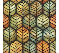 FunStick 44.5CM×9M Papier Peint Abstrait Coloré Enfant Rouleau Adhesif Decoratif pour Chambre Vert Papier Adhesif pour Meuble Feuille Forêt Geometrique Revetement Autocollant Salle de Bain Orange Vert