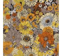FunStick 44.5CMx9M Papier Peint Adhesif Mural Jaune Orange Tournesols Vinyle Adhesif Motif Floral Autocollant Mural Chambre Fleur Enfant Stickers Muraux Fleurs Jaune Papier Adhésif pour Meuble Armoire
