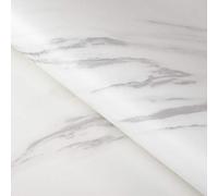 FunStick 60CM×5M Vinyle Adhesif Imitation Marbre Papier Vinyle Adhésif pour Meuble Gris Blanc Film Autocollant Decoratif Meuble Cuisine Papier Peint Adhésif Mural Blanc Revetement Adhesif pour Table