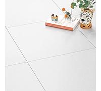 FunStick Dalle PVC Adhesive Sol Blanc Mat Autocollant de Carrelage Adhesif Sol Salle de Bain Cuisine Imperméable Revêtement de sol en PVC Adhésif Blanc Stickers de Carreaux Muraux 30X30CM 5 Dalles