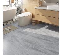 FunStick Dalle PVC Adhesive Sol Cuisine Gris Marbre 30X60CM 5 Dalles Autocollant de Sol Auto-adhésif Carrelage Mural Adhesif Cuisine Gris Effet Pierre Revêtement de sol Salle de Bain Béton Imperméable