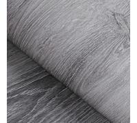 FunStick, film adhésive bois, dimensions 40 cm x 12 m, couleur gris clair. Papier peint adhésif pour meubles, idéal pour les armoires. Film gris pour décoration de murs de cuisine, meubles en bois, pl