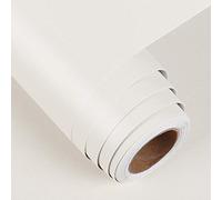 FunStick Papier Peint Blanc Crème Mat Vinyle Papier Pour Épais Meuble Autocollant Papier Peint Adhésif Mural Matte Amovibles Décoratif Pour Salon Chambre à Coucher Salle De Bain Table Tiroir 40CM x 6M