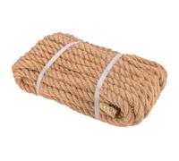 FUNSUEI Corde de jute naturelle de 20 mm d'épaisseur, 15 m de long, 4 brins de ficelle de chanvre marron pour travaux manuels, jardinage, bricolage
