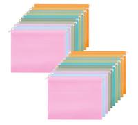 FUNSUEI Lot de 20 dossiers suspendus A4 avec onglets et inserts pour cartes, 23,5 x 30 cm, multicolore, pour armoire de classement