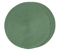 FunWheat Lot de 4 napperons ronds tressés pour tables à manger, en tissu lavable, antidérapants, 38 cm (Vert, 4 pièces)