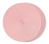 FunWheat, Lot de 4 Sets de Table Ronds tissés pour Tables de Salle à Manger, lavables, antidérapants, 38 cm (Couleur: Rose, 4 pièces)