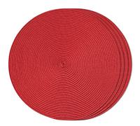 FunWheat Lot de 4 sets de table ronds tressés pour tables de salle à manger, tissés, lavables, antidérapants - 38,1 cm (rouge)