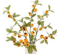 Funzhan Lot de 3 tiges de fruits d'aubépine artificielles - 83 cm - Bouquet de baies artificielles pour décoration d'intérieur, accessoires de photographie, décoration de mariage