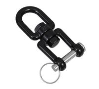 FUOYLOO Anneau Pivotant Accessoire Suspendu Robuste en Acier Inoxydable Noir Rotation Fluide pour Chaise Hamac et Câbles pour Grimpe et Installation Sécurisée