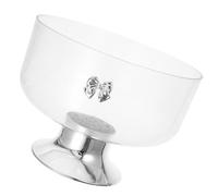 FUOYLOO Bol à Pied en Acrylique Transparent pour Fruits et Desserts, Grand Bol Rond Profond de 23cm, Capacité Ample, Antidérapant, pour Restaurants et Décor de Table