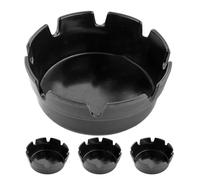 FUOYLOO Cendrier de Table en Plastique Noir Lot de 4 Pièces Fentes Multiples pour Usage Extérieur et Intérieur Terrasse et Bureaux
