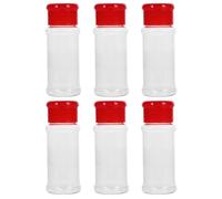 FUOYLOO Contenant D'assaisonnement en Plastique Rouge 6pcs, Petit Format Surface Lisse, Pot à Condiments Multi-usages Cuisine