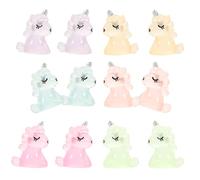 FUOYLOO Figurines Style Simple et Mignon en Résine Licorne Phosphorescentes 12pcs Mini Décorations Adorables et Pratiques Couleur Aléatoire pour Paysage