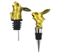 FUOYLOO Verseur à Vin Créatif Bouchon Assorti de Lapin en Acier Inoxydable Accessoire Pratique pour Bouteilles Lot de 2 Set de Set de Pièces pour Fêtes et Décoration