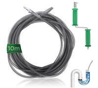 Furet Deboucheur Canalisation 10m, ø10mm,En Spirale, Avec Adaptateurs éLectriques, Arbre De Nettoyage de Canalisations Multifonction