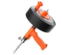 Furet Déboucheur Canalisation 15M - Spirale de Nettoyage Tuyau avec Embout de Perçage, Tambour Métallique, Flexible pour Évier, Salle de Bain, et Plomberie