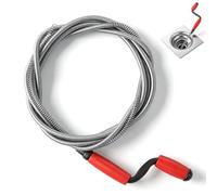 Furet Deboucheur Canalisation, 5 m x 6 mm Furet Deboucheur Canalisation avec Manivelle, pour Le Nettoyage des Cuvettes de Toilettes, Tuyaux de Cuisine, Baignoire, Evier