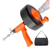 Furet Déboucheur Canalisation 7,6M - Spirale de Nettoyage Tuyau avec Embout de Perçage, Mode 2 en 1 Électrique et Manuel, pour Tuyaux de Cuisine/Salle de Bain + Gants Ménagerss