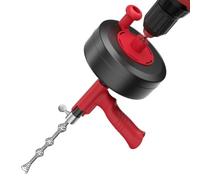 Furet Déboucheur Canalisation Spirale de Nettoyage de Tuyau 7,6m - Embout de Percage & Tambour Flexible en Métal pour Déblocage Efficace