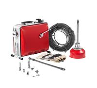 VEVOR Furet Déboucheur Canalisations Électrique, 400 W, 1400 tr/min, avec Câble à Ressort Acier 20 m x 16 mm, 5 m x 9,5 mm, 0,4 m x 12 mm, 6 Coupeurs, pour Débouchage Tuyaux de 50-110 mm de Diamètre