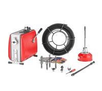VEVOR Furet Déboucheur Canalisations Électrique, 500 W, 1400 tr/min, avec Câble à Ressort Acier 20 m x 16 mm, 5 m x 9,5 mm, 0,4 m x 16 mm, 8 Coupeurs, pour Débouchage Tuyaux de 50-110 mm de Diamètre