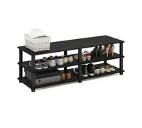 Furinno 14038EX/BK Turn-S-Tube No Tools Rack de Rangement à 3 Niveaux pour Chaussures, Espresso/Noir, Bois dense, One Size