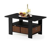 Furinno Andrey Table Basse avec Tiroir à Poubelle, Brun, Bois dense, Americano/Marron Moyen, One Size