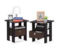 Furinno Andrey Tables de Bout, Bois, Noyer Foncé, Taille Unique, One Size