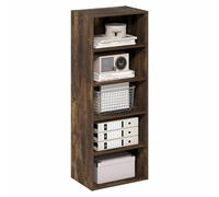Furinno Basic Bibliothèque À 5 Niveaux, Étagère Cubique De Rangement, 28 X 43 X 112 Cm, pour Salon, Chambre, Bureau, Couleur Pin Ambré