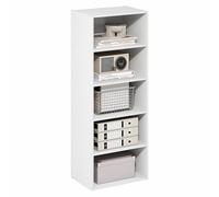 Furinno Basic Bibliothèque À 5 Niveaux, Étagère Cubique De Rangement, 28 X 43 X 112 Cm, pour Salon, Chambre, Bureau, Blanc