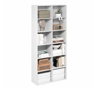 Furinno Basic Étagère, Bibliothèque À 12 Cubes, Étagère Ouverte, Rangement Cubique, 12 X 32 X 71 Cm, pour Salon, Bureau, Blanc